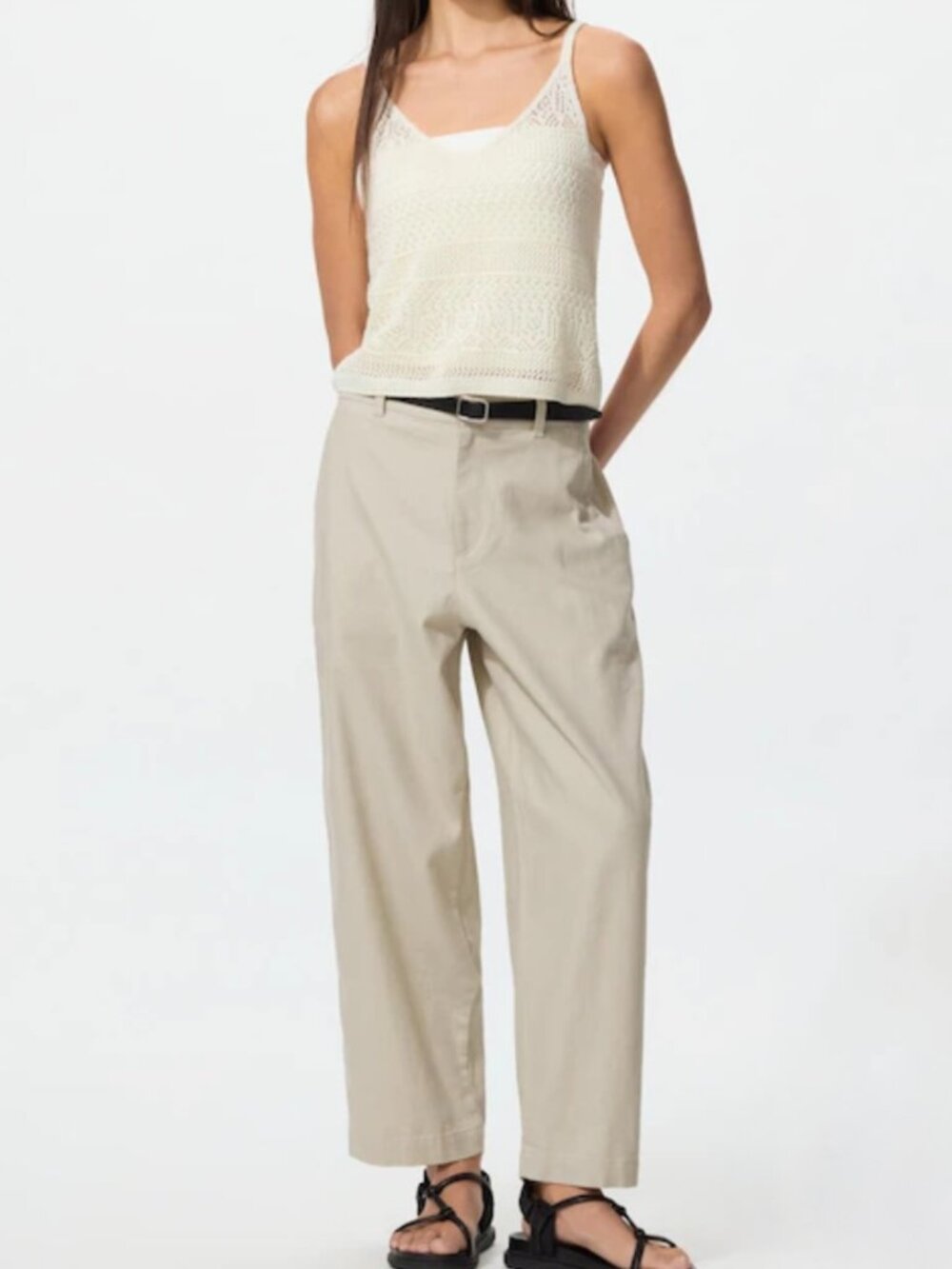 Uniqlo Linen Cotton Tapered Chino Pants